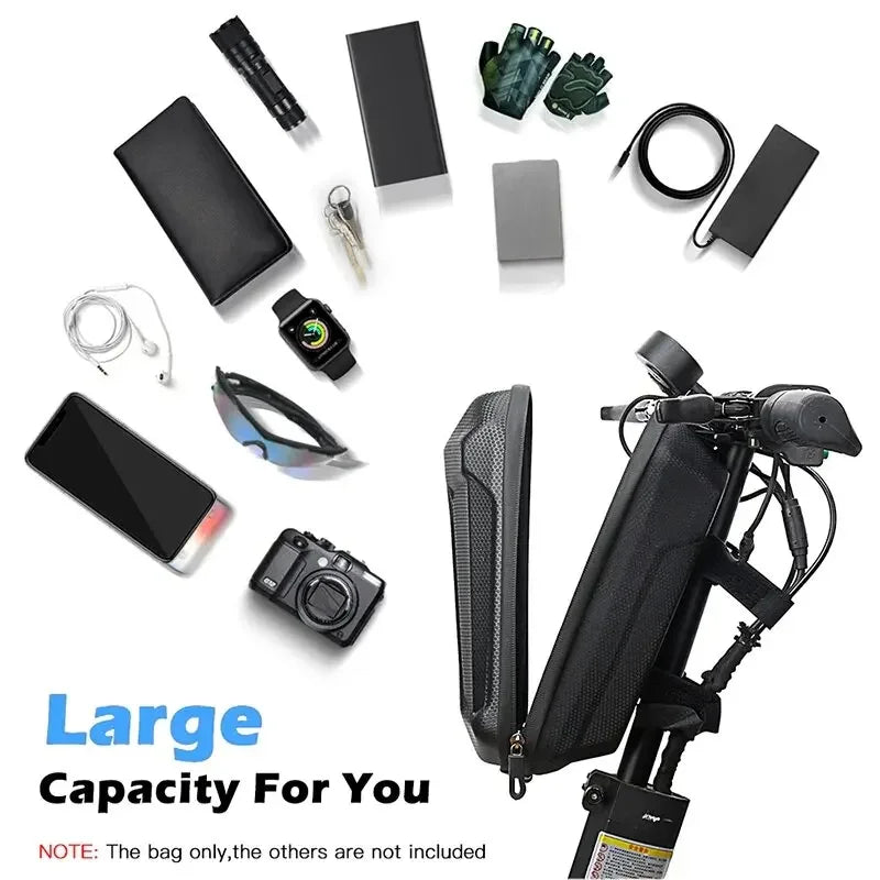 Waterproof E-Bike Front Bag 5L Big Capacity Scooter Tube Bag Wear-resistant Hard Shell Bicycle Storage Bag Bike Accessories