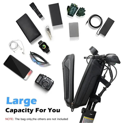 Waterproof E-Bike Front Bag 5L Big Capacity Scooter Tube Bag Wear-resistant Hard Shell Bicycle Storage Bag Bike Accessories