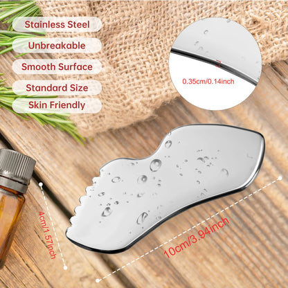 Stainless Steel Gua Sha Facial Tools Metal Detail Gua Sha Massager Face Guasha Face Sculpting Tool Facial Massage Skin Care Tool