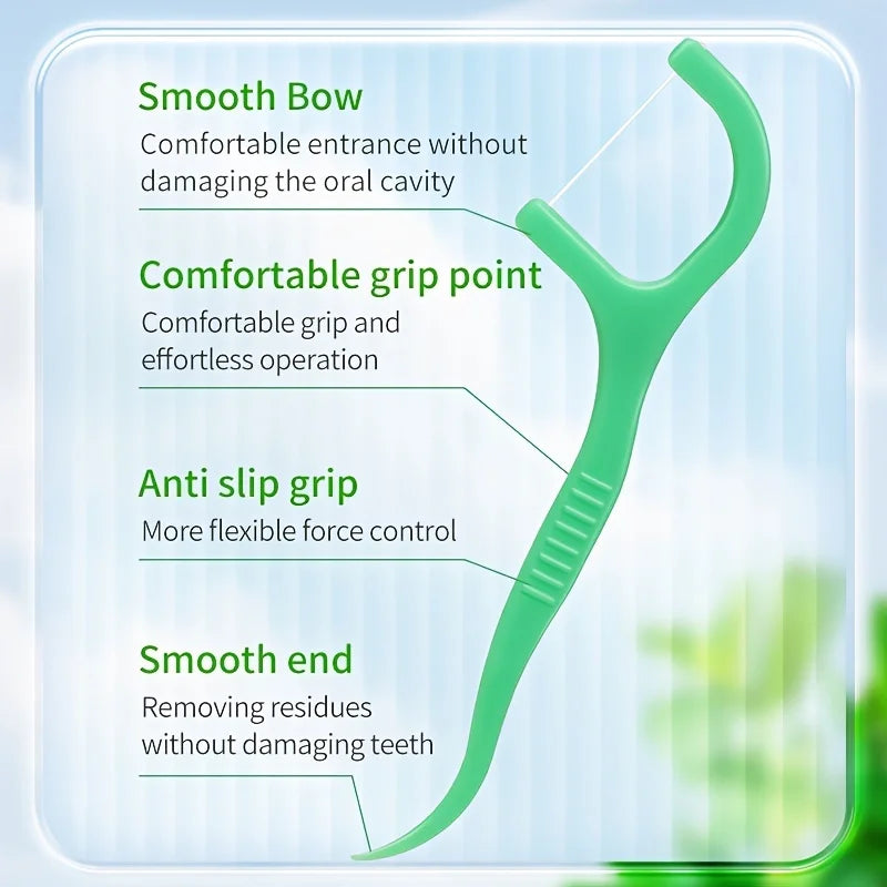 300PCS/150PCS/50PCS - Mint Floss Stick - interdental cleaning tool