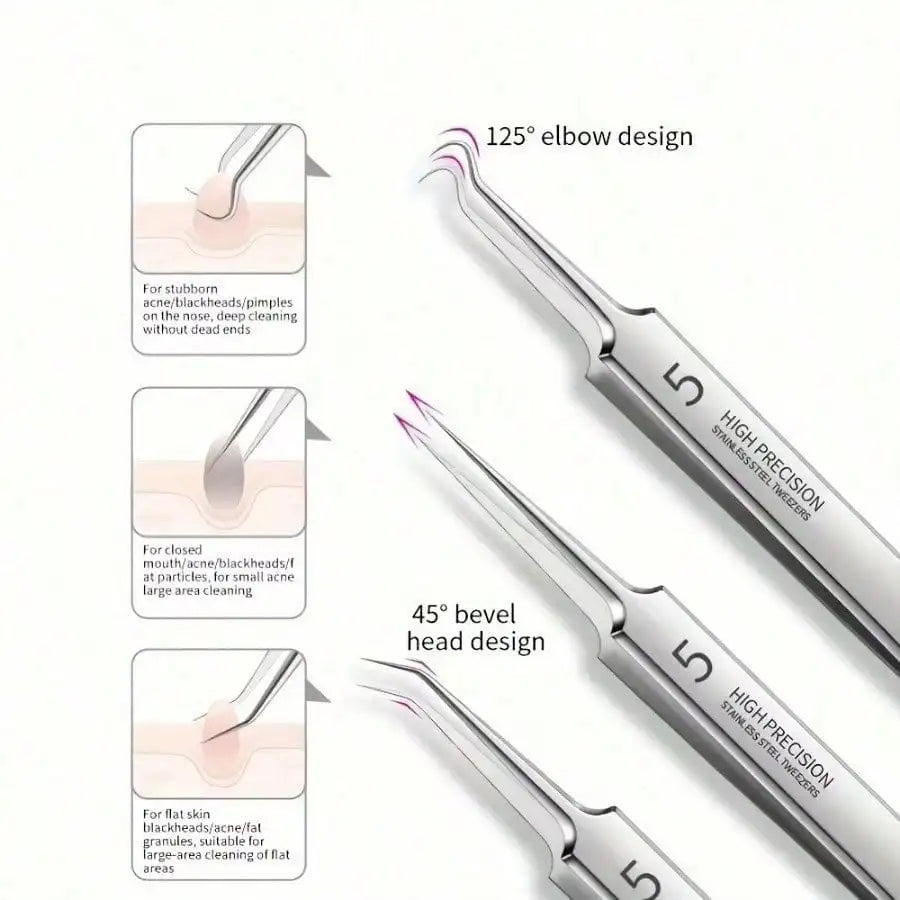 1/3/8PCS stainless steel blackhead removal tool kit, blackhead clip, tweezers, beauty face blackhead remover, acne needle tool
