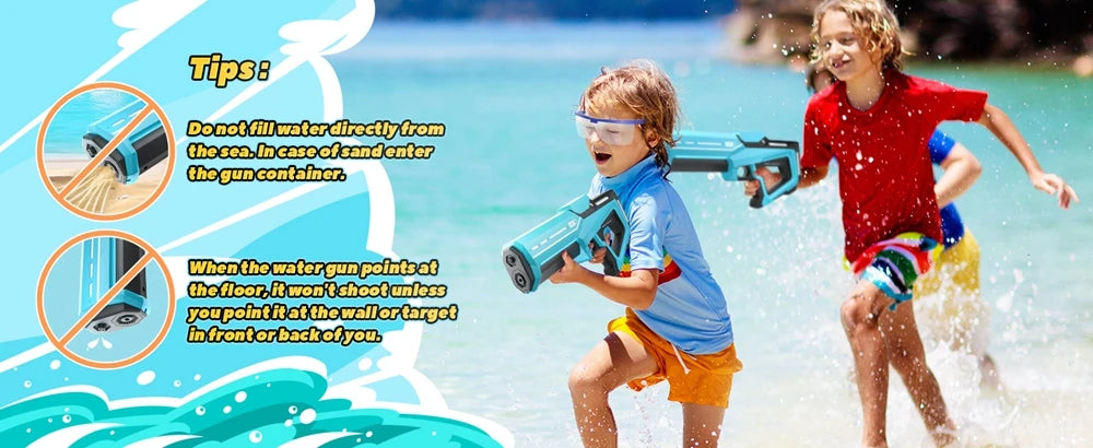 Electric Water Gun Toy for Adults Powerful Automatic Suction Water Blaster Summer Gift Beach Pool Garden Game Outdoor Fun Toy