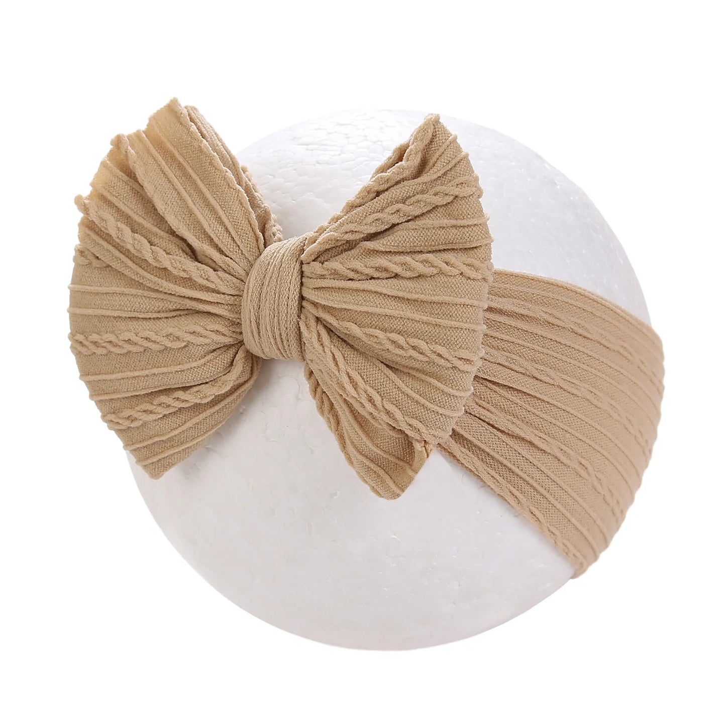 Solid Cable Bows Baby Headbands for Child Nylon Layers Kids Elastic Hairbands Headwraps Newborn Boys Girls Hair Accessories