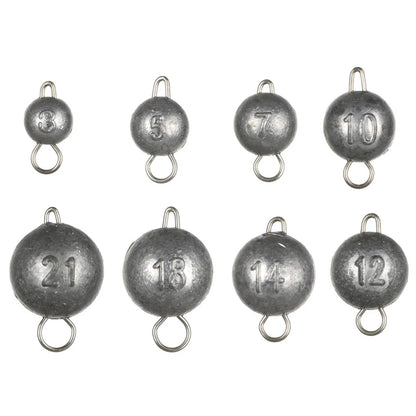 5pcs 2g-18g Fishing Weight Sinker Jig Head Deep Water Bullet Weight with Swivel Round Ball Sinkers Fishing Tackle Accessories