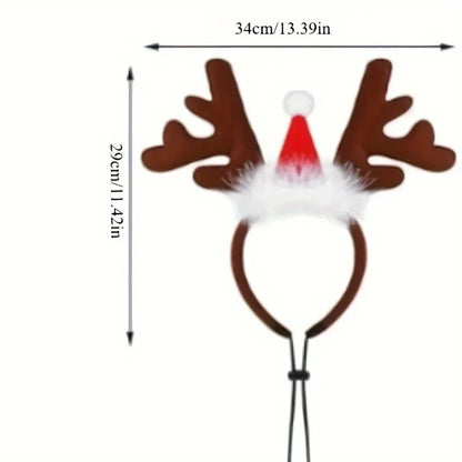 Christmas Decoration Pet Headwear Party Dress Up Antlers Hair Hoops Pet Supplies Christmas Hat Headbands Dog Elk Hair Hoops