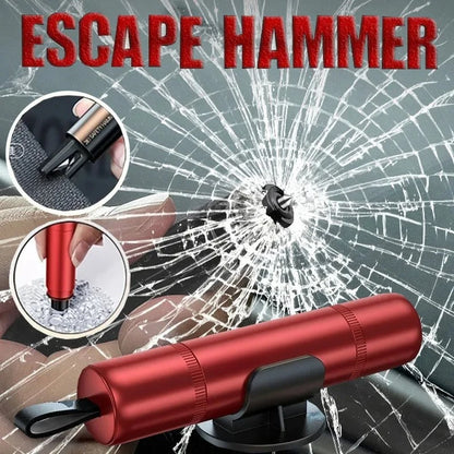 2-in-1 Car Safety Hammer Emergency Window Breaker Seat Belt Cutter Escape Rescue Tool Compact Glass Shatter Device Car Accessory