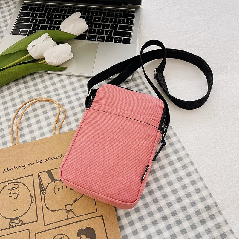 New Fashion Simple Casual Shoulder Messenger Bag, Women's Portable Mobile Phone Bag, Vertical Coin Key Bank Card Shoulder Bag