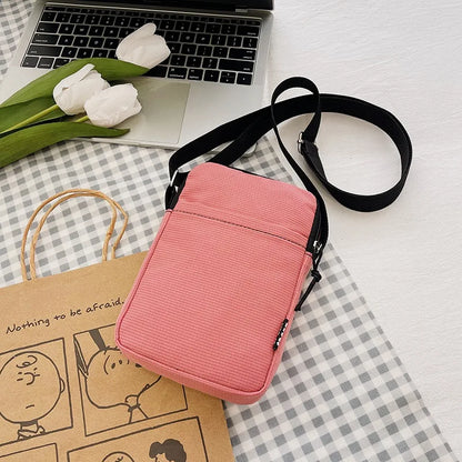 New Fashion Simple Casual Shoulder Messenger Bag, Women's Portable Mobile Phone Bag, Vertical Coin Key Bank Card Shoulder Bag