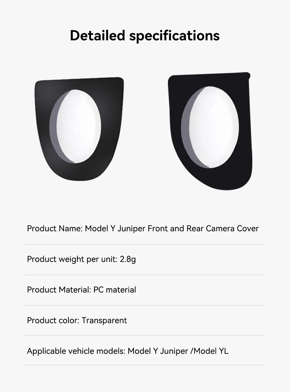 YZ Vehicle Front Camera Protection For Tesla Model Y Juniper 2025 Interesting Automotive Products Anti-Collision Car Accessories
