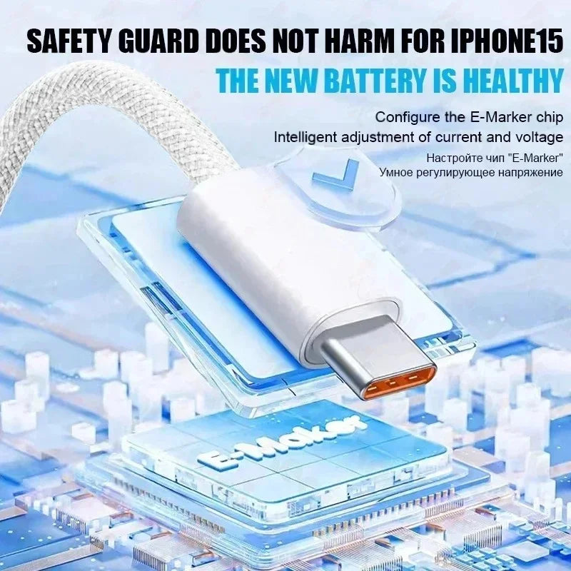 PD 35W Fast Charger For iPhone 11 12 13 14 15 Pro Max Fast Charging Cable For iPhone 15 Plus USB Type C Data Line Phone Charger