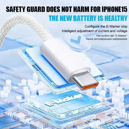 PD 35W Fast Charger For iPhone 11 12 13 14 15 Pro Max Fast Charging Cable For iPhone 15 Plus USB Type C Data Line Phone Charger