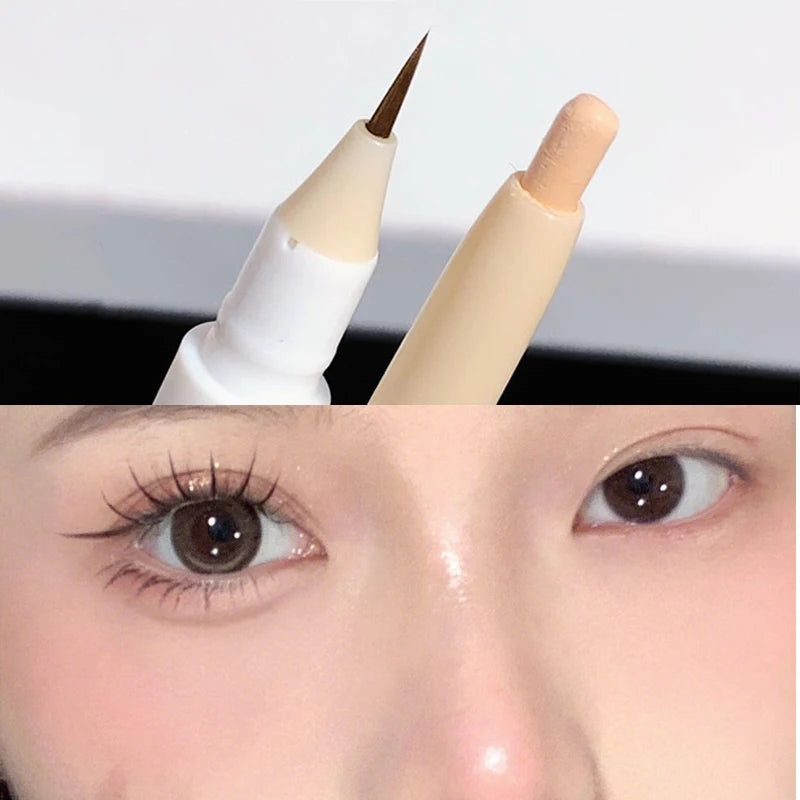 Double head lying Silkworm Pen matte Pearlescent Fine Flash Brightening Shadow Pen Outline pen under eyelid to pen
