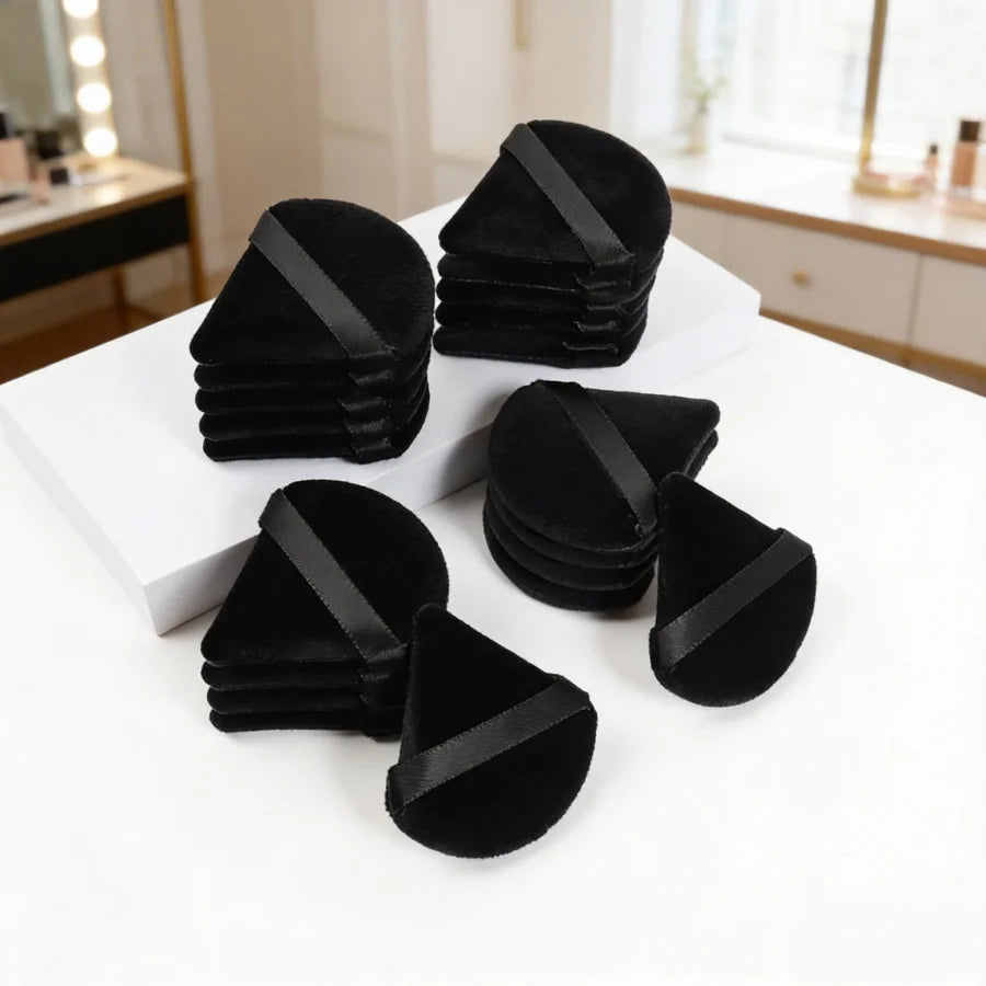 Triangle Velvet Powder Puff Black Soft Makeup Sponge for Foundation Blending Face Cosmetic Beauty Tool
