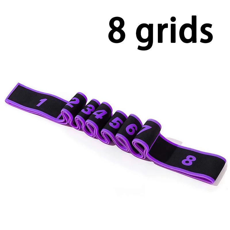 8/10 Sections Dance Resistance Band Yoga Stretching Pilates Fitness Digital Elasticity Elastic Stretch Training Tension Belt