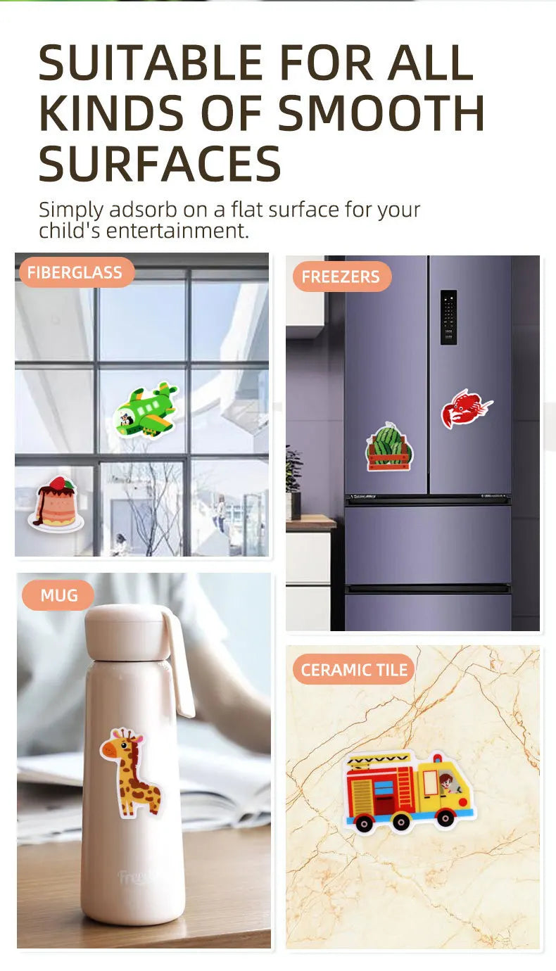 1 Book Jelly Sticker Book Quiet Book DIY Fun for Children's Scene Stickers Repeatedly Paste Puzzle Sticker Book