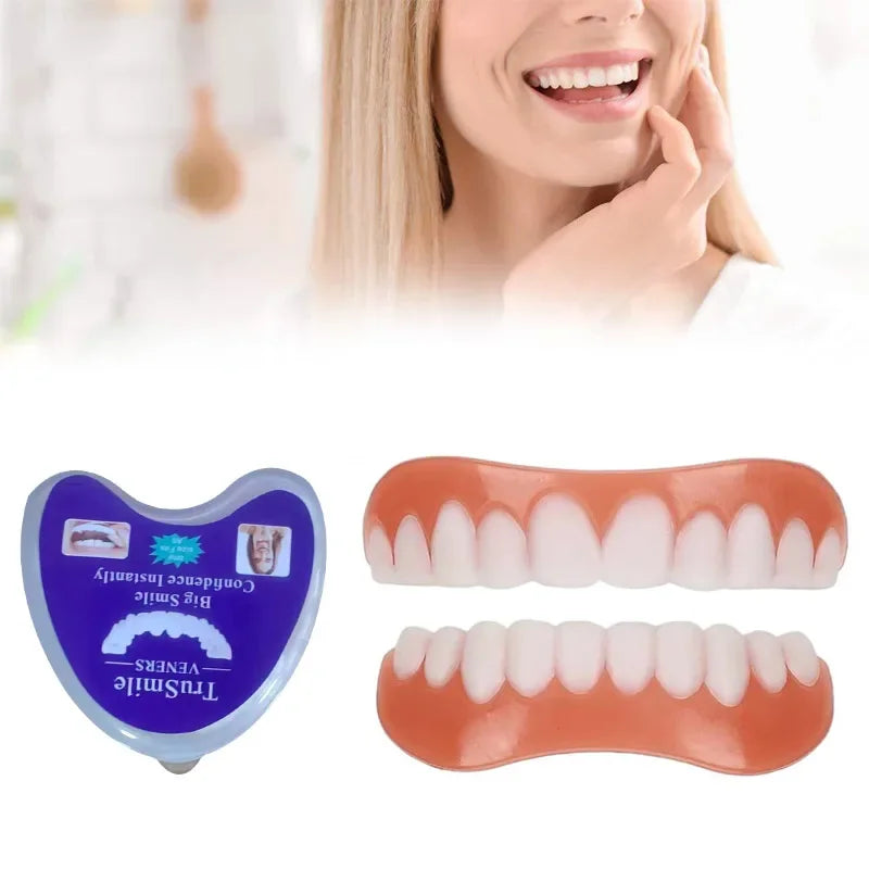 Snap-on Teeth Veneers Braces Box Kit, Snap-on Fake Teeth Veneers Braces Box Teeth Whitening Dental Care for Adults