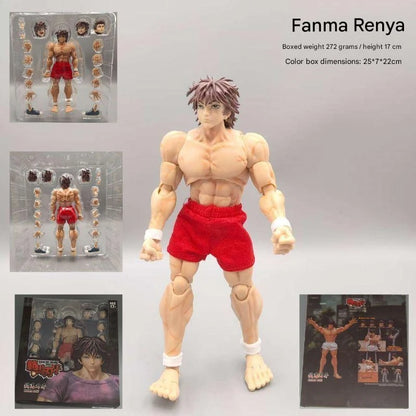 kucikuji 1/12 Scale Anime Baki Hanma Oni Action Figure Real Man Assembly Model Figurine Office Desktop Decoration Ornaments