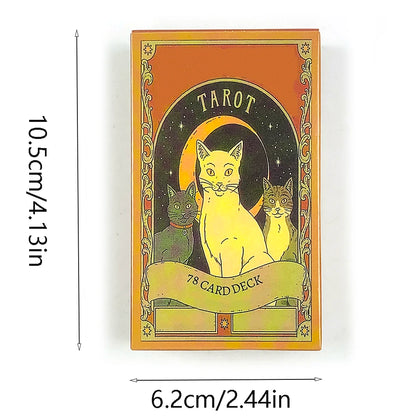 Tarot Cards A 78 Cat-Themed Cards English Visions Divination Edition Deck Borad Playing Games For Cat Lovers,Meditation & Party