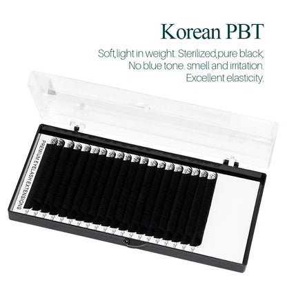 Korean PBT Materials Soft Comfortable Eyelashes Extensions Supplies 20 Rows High Quality Silk Lashes