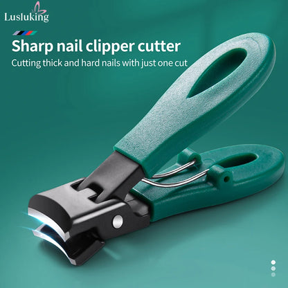 Large Jaw 8mm Openning Nail Clipper Thick Hard Special Nail Cutter Stainless Steel Manicure Tools Toe Cutter Trimmer Anti-Splash