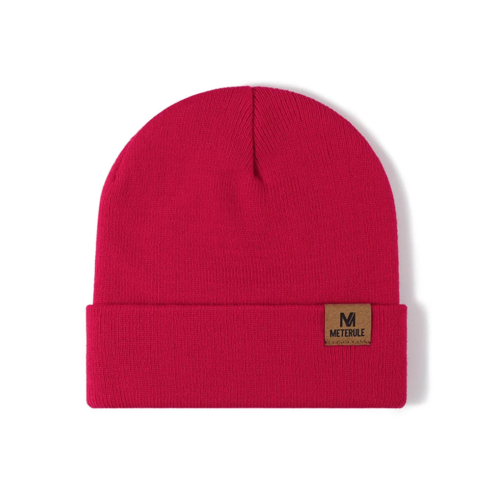 Riding Hat Knit Cuffed Beanie for Men Women Winter Warm Knitted Beanie Hats for Skiing Outdoor Camping Traveling Cycling Cap