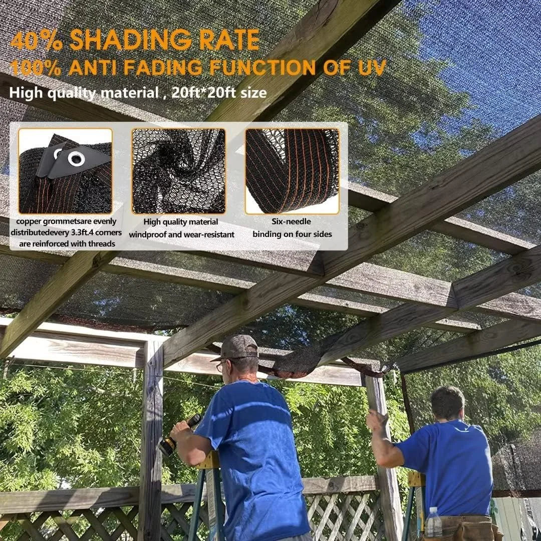 Shade Cloth -90% Sunblock Net for Garden Patio,Shade Sails for Plants Greenhouse Outdoor Pergola Lawn Kennel Chicken Coop Easier