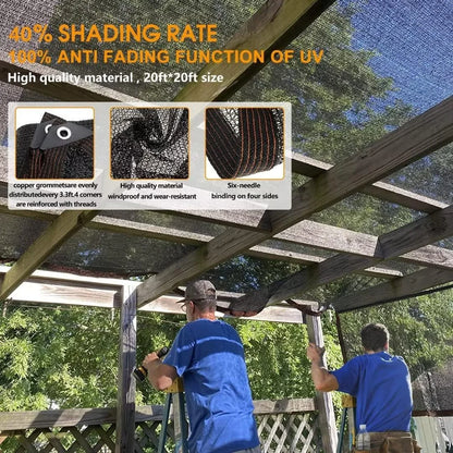 Shade Cloth -90% Sunblock Net for Garden Patio,Shade Sails for Plants Greenhouse Outdoor Pergola Lawn Kennel Chicken Coop Easier