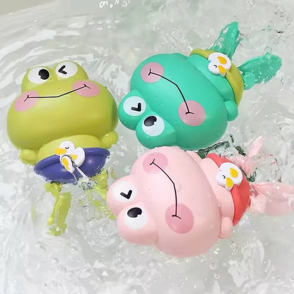 Wind-Up Swimming Frog Bath Toys for Toddlers, No Battery Mold-Free ABS Montessori Water Toy for Kids