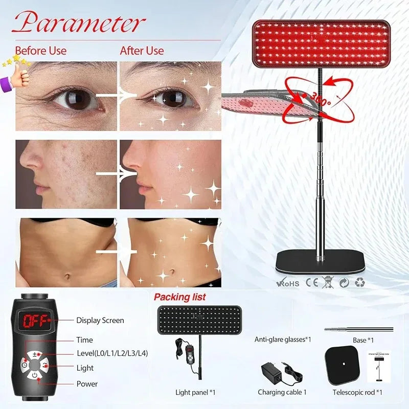 126Pcs LED Red Light Healthcare Lamp For Full Body Face Near Infrared Light sauna for Joint Muscle Relieve Beauty Health Gadget