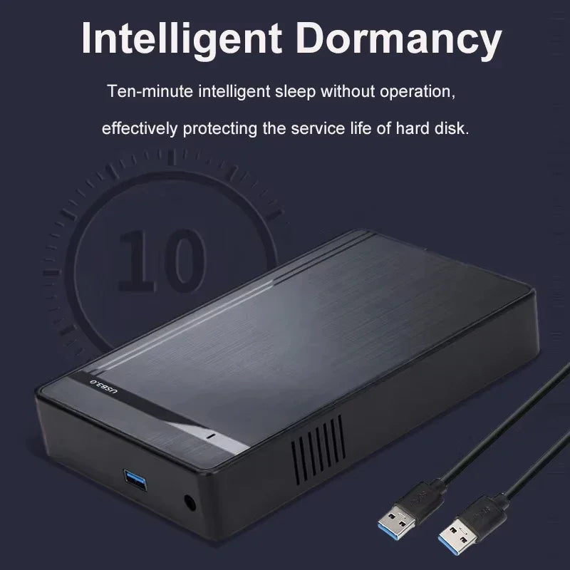 3.5'' HDD Case SATA to USB 3.0 Adapter External Hard Drive Enclosure for 2.5" 3.5" SSD Disk 450Mb/s 10TB HDD Case for PC Laptop