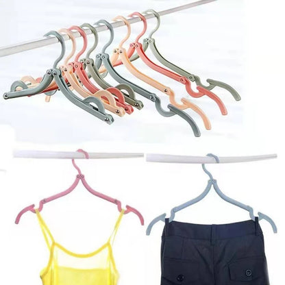 5pcs/10pcs Foldableable Portable Clothes Hanger Travel Portable Clothes Hanging Rack Multi-functional Storage Home Business Trip