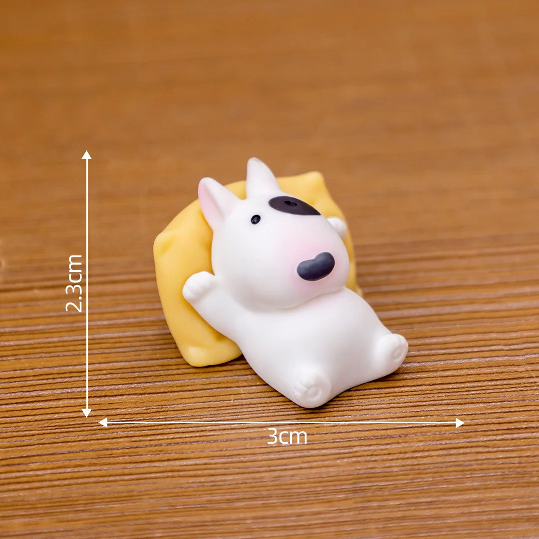 Bull Terrier Universal Car Accessories Interior Adorable Dashboard Figurine with Relaxed Pose Ornament for Tesla BMW Hyundai KIA