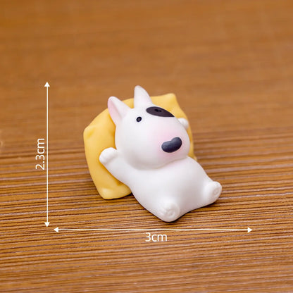 Bull Terrier Universal Car Accessories Interior Adorable Dashboard Figurine with Relaxed Pose Ornament for Tesla BMW Hyundai KIA