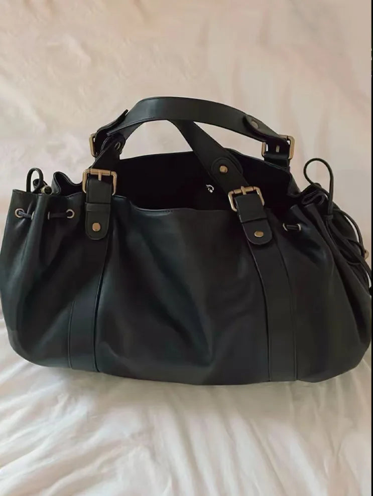 Women's Crossbody Simple Handbag Commuter Shoulder Boston Bag Stylish Versatile Work Bag Soft Polyester Interior