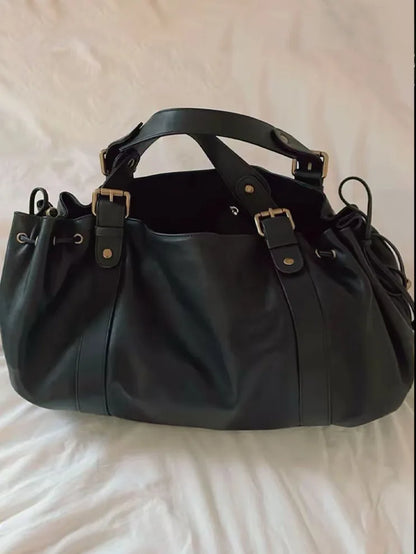 Women's Crossbody Simple Handbag Commuter Shoulder Boston Bag Stylish Versatile Work Bag Soft Polyester Interior