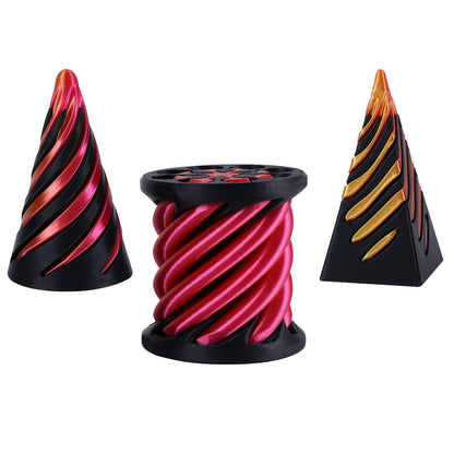 3 Pack Spiral Cone Fidget Toys 3D Printed Impossible Passthrough Pyramid Pillar Helix Screw Toys for Anxiety Relaxing