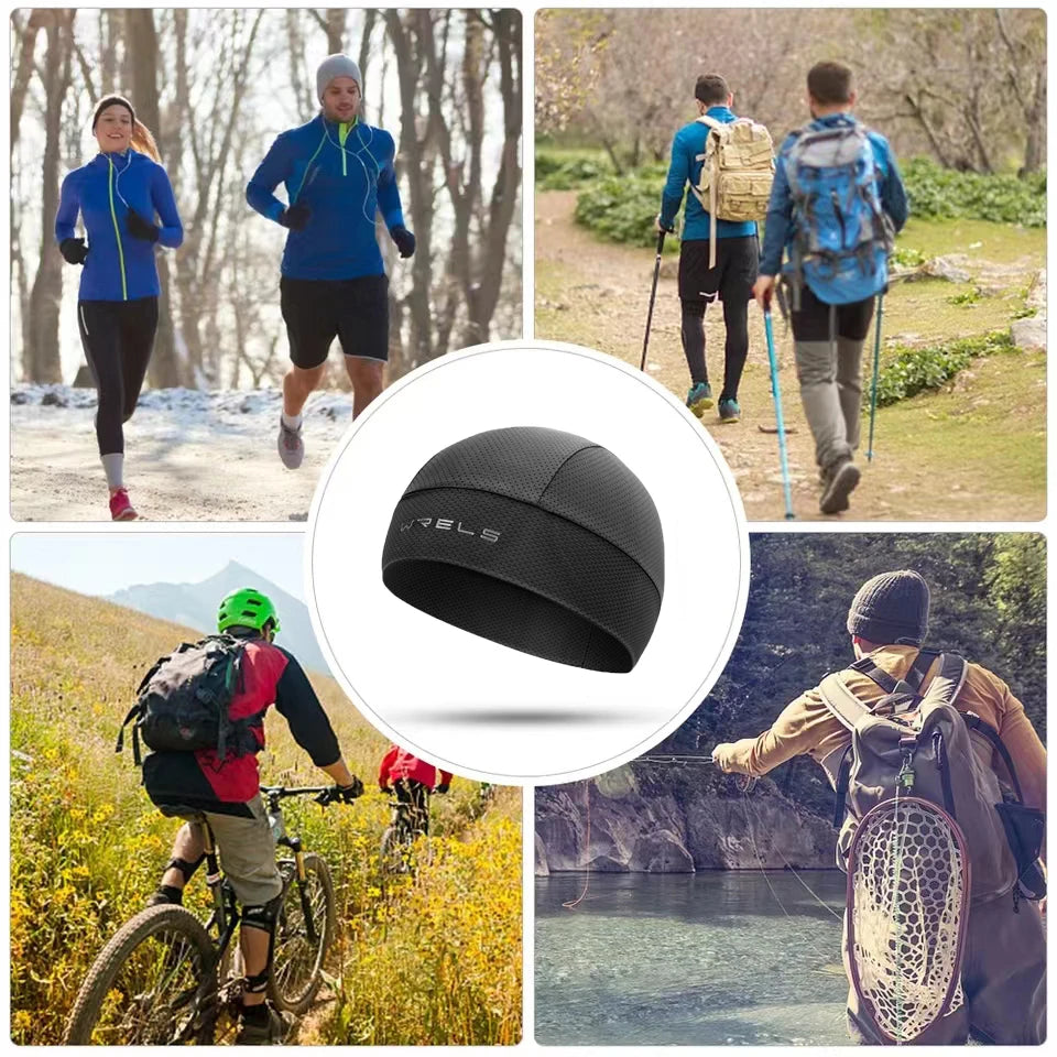 Cycling Cap Breathable Moisture Wicking Running Hiking Motorcycle Elastic Cap Absorbent Quick Dry Under Helmets Thin Hat