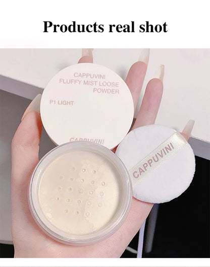 Cappuvini Velvet Mist Set Makeup Powder Fine and Non sticking Powder Mist Face Matte Holding Makeup Clear Honey Powder