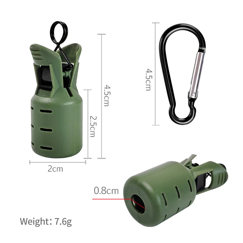9PCS Squid Jig Protector Webfoot Octopus Egi Hook Cover Cuttlefish Umbrella Lure Cap Wood Shrimp Bait Accessories with Carabiner