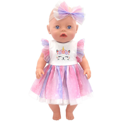 Baby Born Doll Outfits For 13-18 Inch Newborn Doll Cute Jumpers Rompers Suit+Shoes Doll Accessories Festival Birthday Gift