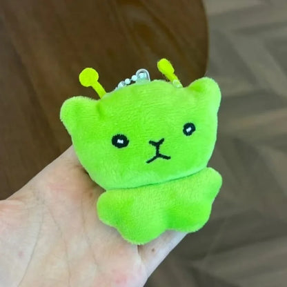 Cute Alien Cat Plush Pendant Super Soft Plushie Dolls Keychain Kawaii Mini Toy Backpack Pendant Lovely Bag Decor Christmas Gift