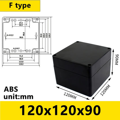 Black Outdoor Waterproof Enclosure Plastic Box Electronic Project Instrument Case Electrical Project Box Junction Box Housing