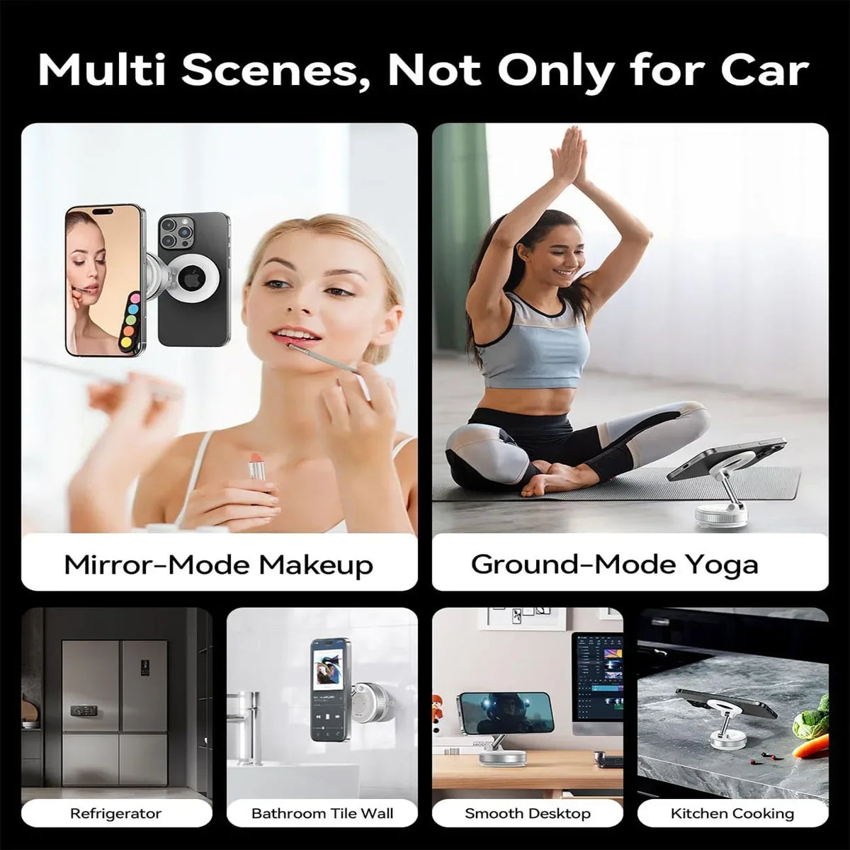 2026 Upgraded 360° Vacuum Magnetic Car Phone Holder for Magsafe 96LBS Strongest Suction 2800gf Car Mount Universal Dashboard Win