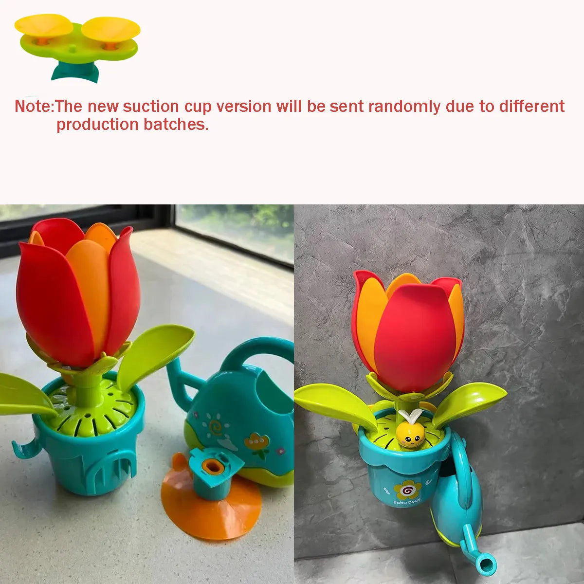 2025 Baby Bath Toy Play Water in Duck/Flower Shape Lion Waterwheel Children Fun in Shower Bathtub with Suction Cup in Kid Gift