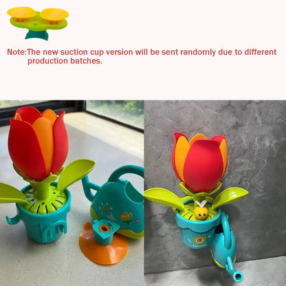 2025 Baby Bath Toy Play Water in Duck/Flower Shape Lion Waterwheel Children Fun in Shower Bathtub with Suction Cup in Kid Gift