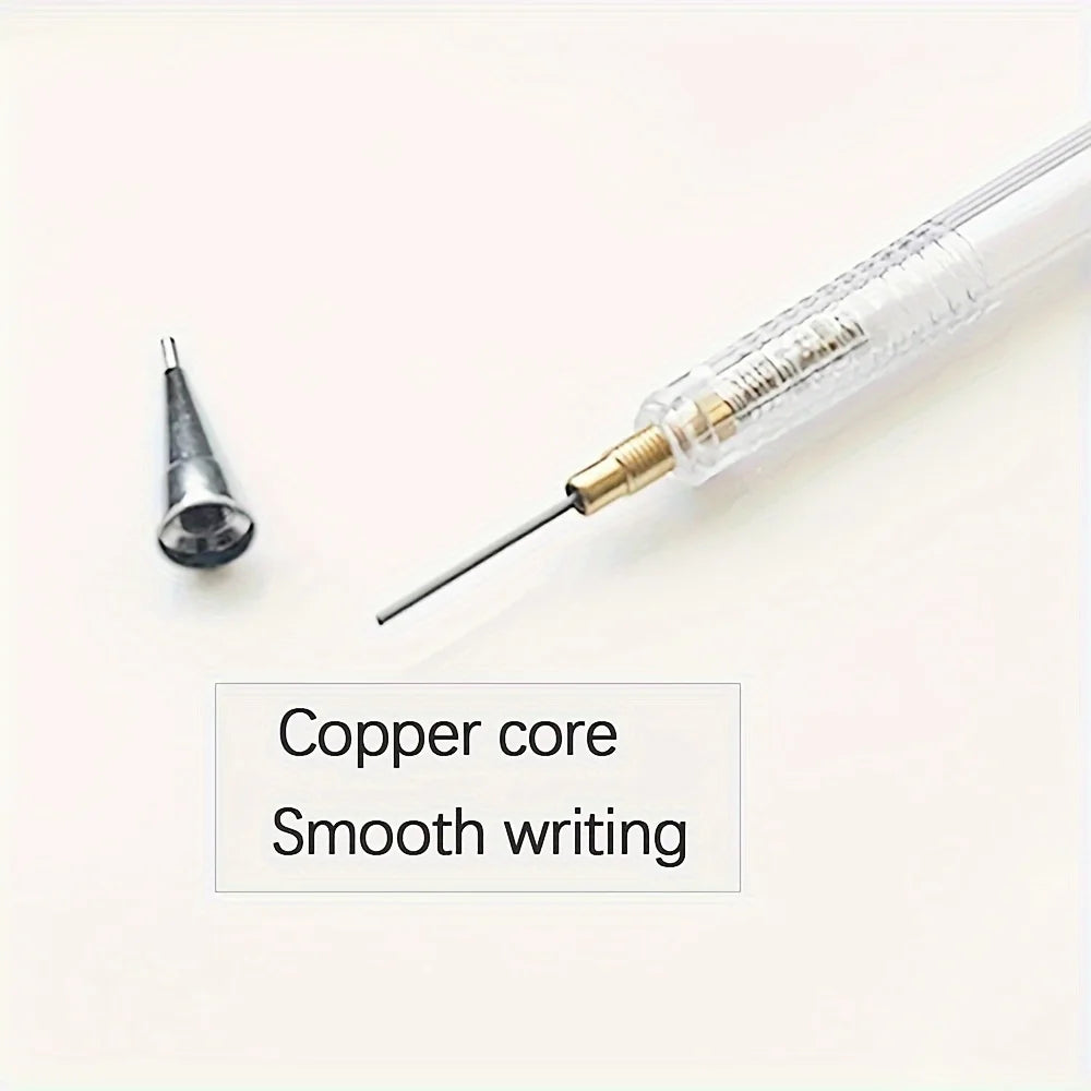Transparent Mechanical Pencils 0.5 0.7 0.9mm with Lead 2B 60mm Art Drawing Automatic Pencil Replaceable Refills with 2 Tubes