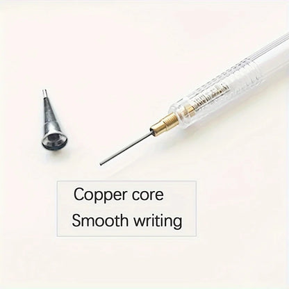 Transparent Mechanical Pencils 0.5 0.7 0.9mm with Lead 2B 60mm Art Drawing Automatic Pencil Replaceable Refills with 2 Tubes
