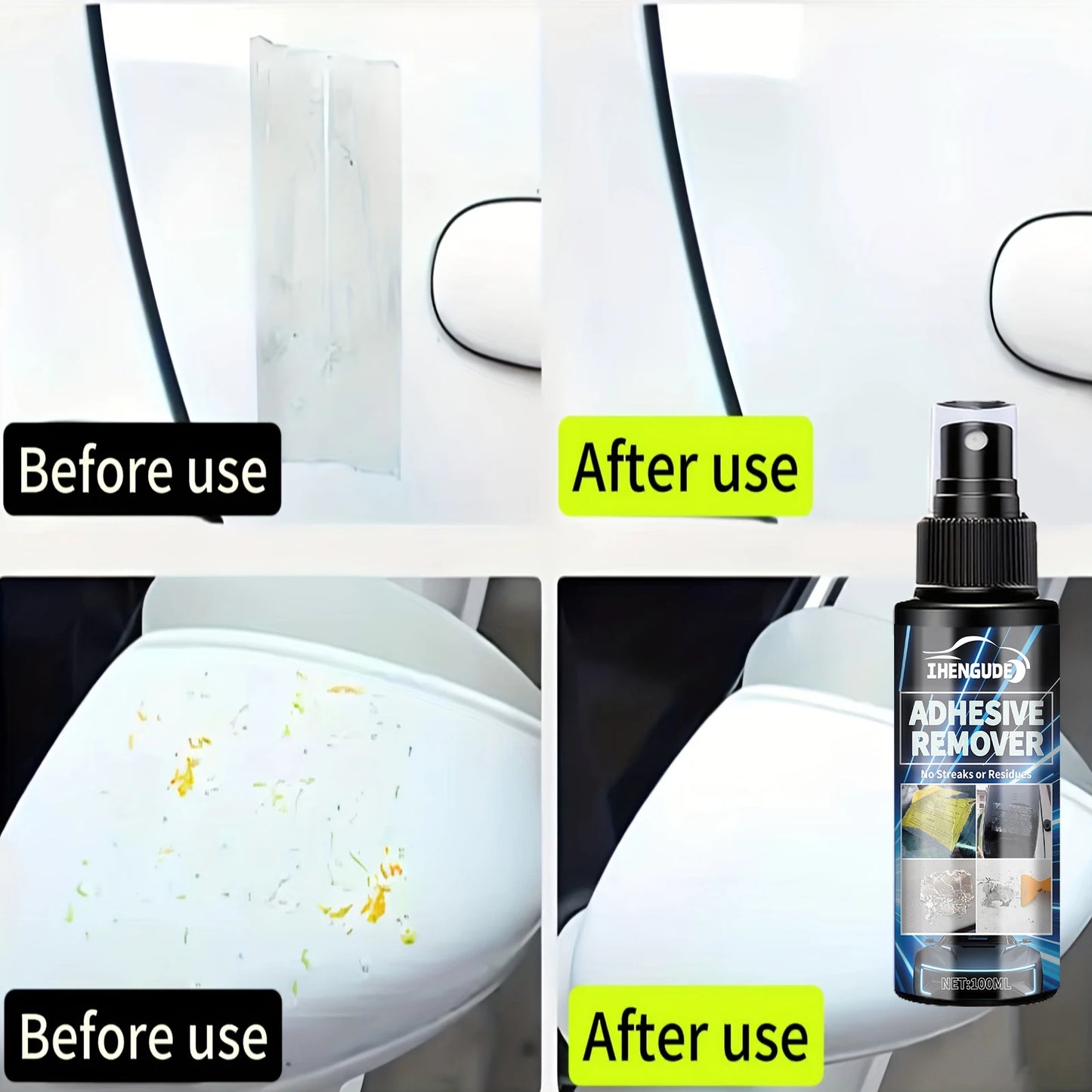 Fast-Acting Adhesive Remover Spray - Leaves No Residue, Can Remove Glue, Stickers, and Sticky Residue from Cars, Furniture, and Appliances - Suitable for a Variety of Surfaces, Easy to Use, No Damage, Furniture Sticker Remove