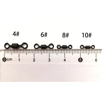50Pcs Carp Fishing Swivel Rolling Barrel Snap Matte Black Lure Hook Line Connector Fishing Tackle Supplies Accessories Pesca