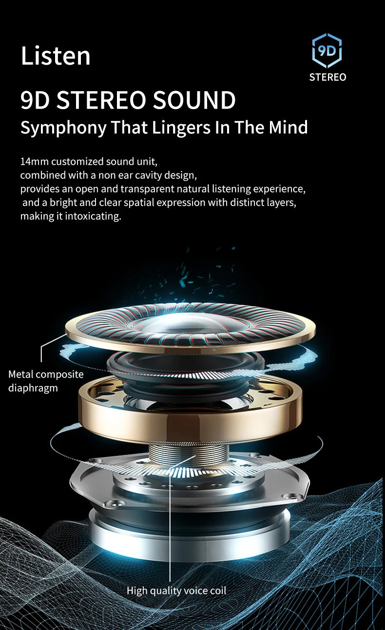 Wireless Bluetooth Headset HD Sound Quality Stereo Universal Headset Touch Light Low Price without the packaging box